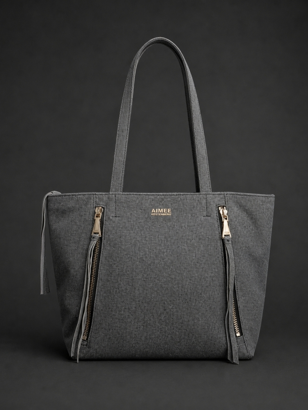 Aimee Kestenberg Denim Tote with Zipper Accents